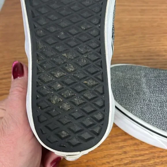 Vans Asher Off the Wall Slip On Shoes Mens 7 or 8.5 Women’s Black White Sneakers - Picture 9 of 9